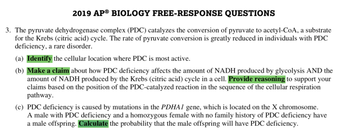 Ap bio unit 3 progress check frq