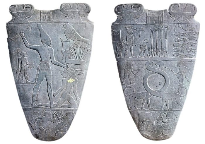 Palette narmer king front god teaching learning