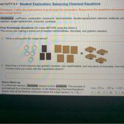 Student exploration chemical equations answer key