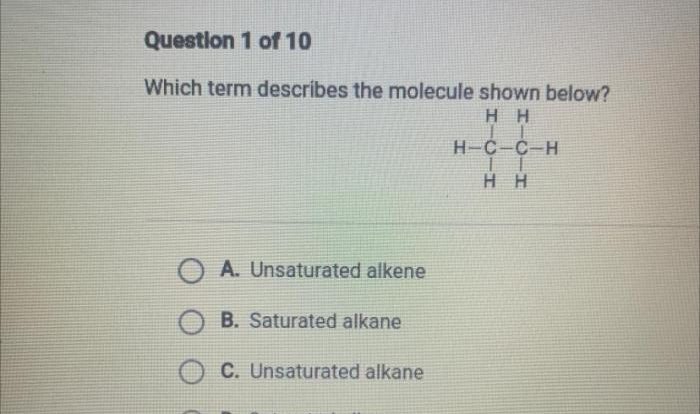 Which term describes the molecule shown below