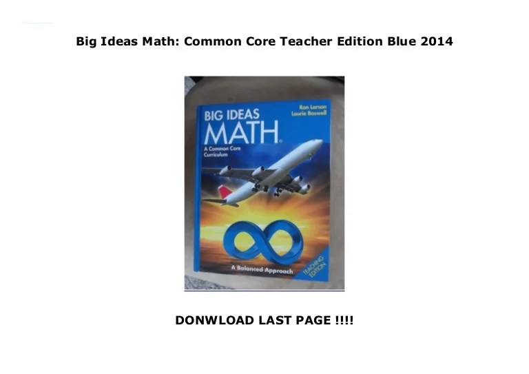 Big ideas math common core student edition red 2014