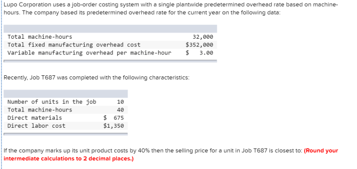 Lupo corporation uses a job order costing system